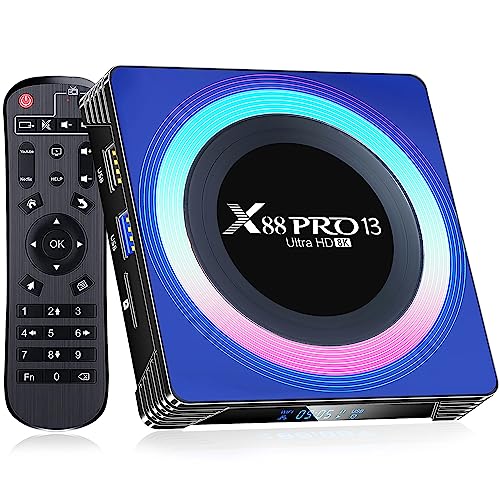 BL Android TV Box 13.0 2023 Android TV Box X88 PRO 13 4GB RAM 32GB ROM, WiFi 6 8K TV Box Android, RK3528 Quad-Core 2.4G/5G WiFi Bluetooth 5.0 USB 3.0 Android Box