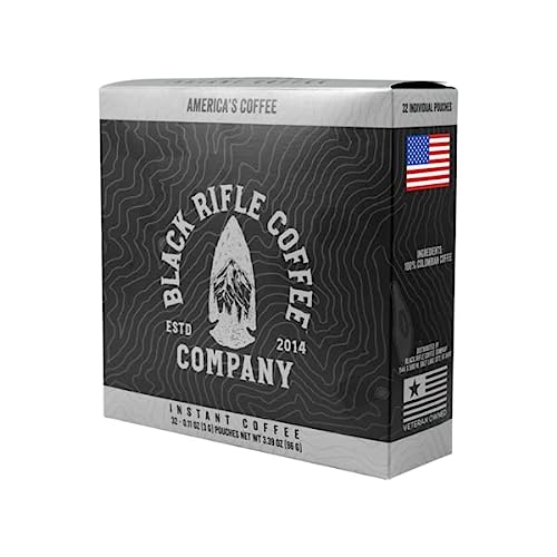Black Rifle Coffee Company Instant Coffee Medium Coffee Roast, 32 Count Single Serve Packets, 100% Columbian Coffee, Gourmet Instant Coffee, Helps Support Veterans and First Responders