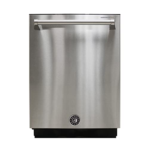 BRAMA Dishwasher 24-Inch Built In with 6 Wash Options and 6 Automatic Cycles, Stainless Steel Construction, Electronic Control LED Display, Low Noise Rating, 44 dB, Metallic