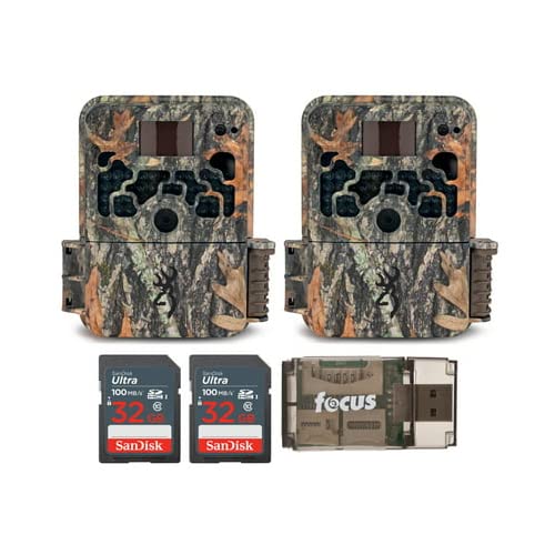 Browning Trail Cameras Strike Force Extreme Game Camera (2-Pack) Bundle with Memory Card (2-Pack) and 2.0 Card Reader (5 Items), 720p