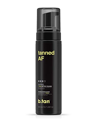 b.tan Darkest Self Tanner | Get Tanned - Fast, 1 Hour Sunless Tanner Mousse, No Fake Tan Smell, No Added Nasties, Vegan, Cruelty Free, 6.7 Fl Oz