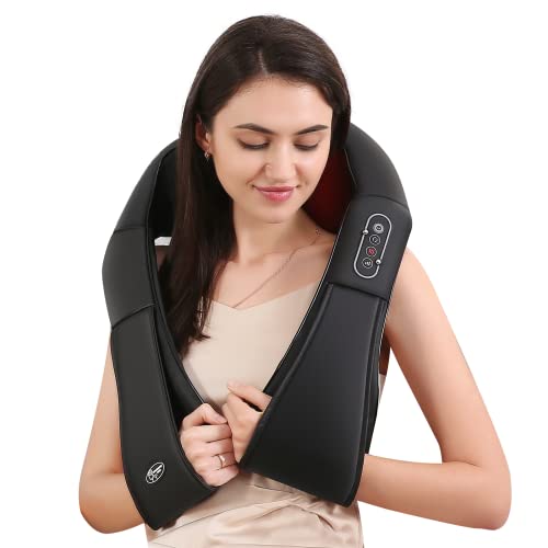 Careboda Shiatsu Neck and Back Massager with Soothing Heat, Electric Shoulder Massage 8 Nodes Deep Tissue 3D Kneading Massages for Pain Relief, Relax Gifts for Friends, Family, Lover