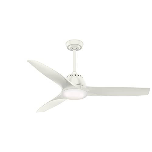 Casablanca Fan Company 59284 52" Wisp Ceiling Fan with Light with Handheld Remote, Large, Fresh White Finish