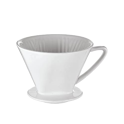 Cilio C104943 Porcelain Coffee Filter/Holder Pour-Over, 4/Medium, White