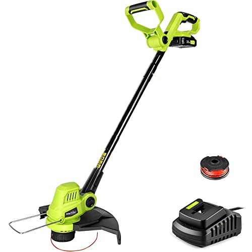 Cordless String Trimmer - SnapFresh 20V Line String Trimmer, Electric Lawn Trimmer w/ 2.0Ah Battery & Fast Charger for Adjustable Angle Cutting, Lightweight Lawn Edger for Garden Yard