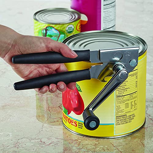 Crank Handle Commercial Can Opener - Heavy Duty Can Opener - Ergonomic Cushioned Handle - Manual Hand Can Opener