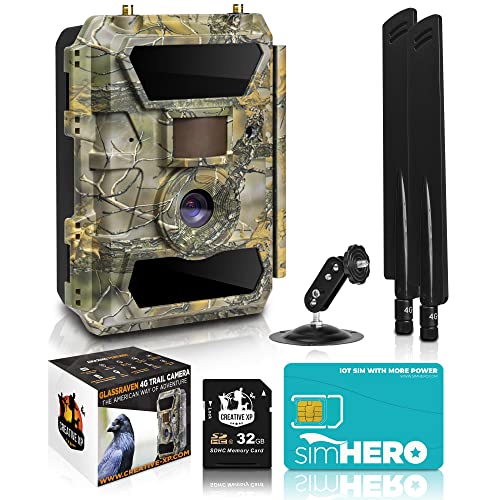 CREATIVE XP Cellular Trail Cameras WiFi 12MP 1080P Outdoor Game Camera with No-Glow Night Vision Motion Activated IP54 Waterproof for Wildlife Hunting or Property Security, 32G SD Memory Card