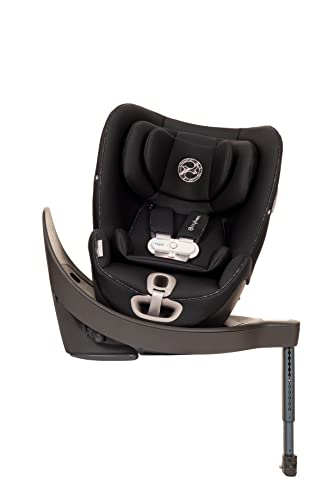 Cybex Sirona S with Convertible Car Seat, 360° Rotating Seat, Rear-Facing or Forward-Facing Car Seat, Easy Installation, SensorSafe Chest Clip, Instant Safety Alerts, Urban Black