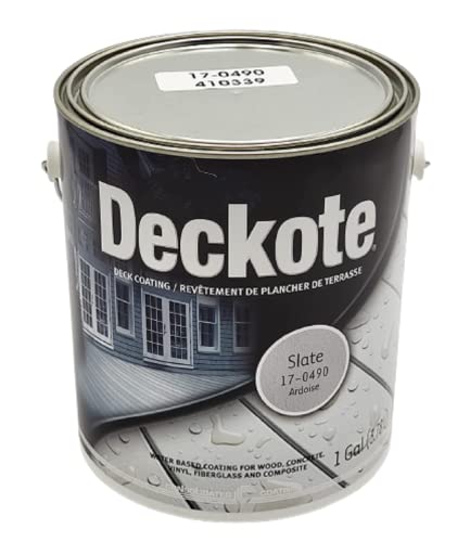 Deckote Slate 1 Gallon Deck Coating – UV Protection and Water proof Deck Paint, High Performance Acrylic Deck Paint - Great for Patios, Stairs, Porches, Balconies, Wooden Surfaces, Concrete, and more