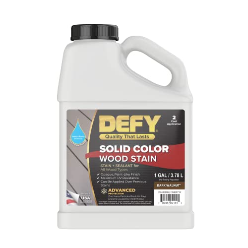 DEFY Solid Color Wood Stain Sealer - Deck Paint and Sealer for Decks, Fences, Siding, Outdoor Wood Furniture, & All Exterior Wood Types