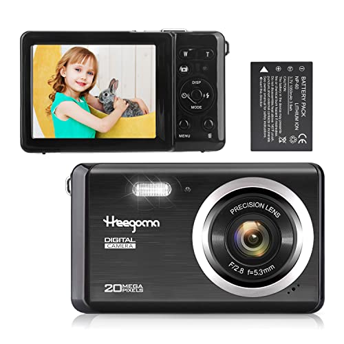 Digital Camera for Photography, FHD 1080P 20MP Point and Shoot Camera with 2.8" TFT LCD, Compact Rechargeable Vlogging Cameras for Kids,Beginner,Students,Teens,Elders (Black)