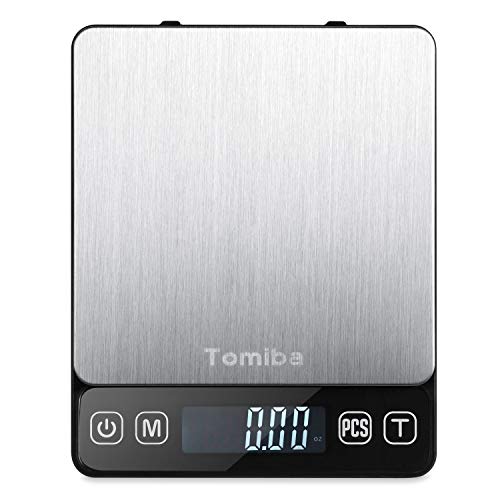 Digital Touch Pocket Scale 0.01oz - Tomiba 3000g Small Portable Electronic Precision Scale (0.1g) Resolution 2 AAA Batteries Included
