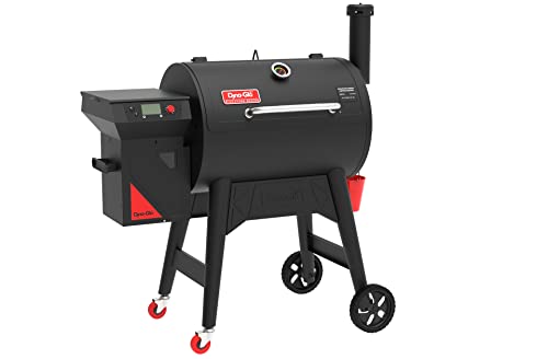 Dyna-Glo DGSS7002BPW-D Signature Series 706 Total Sq. in. Wood Grill Pellet Grill & Smoker, Black/red