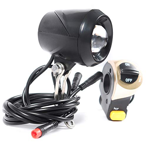 Ebikeling - Electric Bicycle Headlight Waterproof Front Headlight with Horn for Electric Bicycle E-Bikes Lights , Bicycle Accessories, No Tool Required