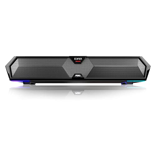 Edifier MG300 Computer Sound Bar: Loud Computer Speakers with Deep Bass - Switch RGB Built-in Microphone for Gaming Speakers Wireless Bluetooth 5.3 & USB Adapter PC Sound Bar for Desktop