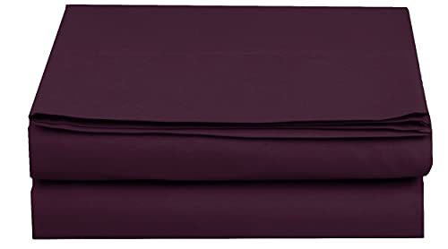 Elegant Comfort Premium Hotel Quality 1-Piece Flat Sheet, Luxury & Softest 1500 Thread Count Egyptian Quality Bedding Flat Sheet, Wrinkle, Stain and Fade Resistant, California King, Purple