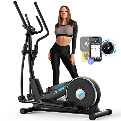 Elliptical Machine Cross Trainer with MERACH App Free Courses, Elliptical Training Machines for Home Use, 16-Level Auto Resistance Adjustment, E09 Electromagnetic