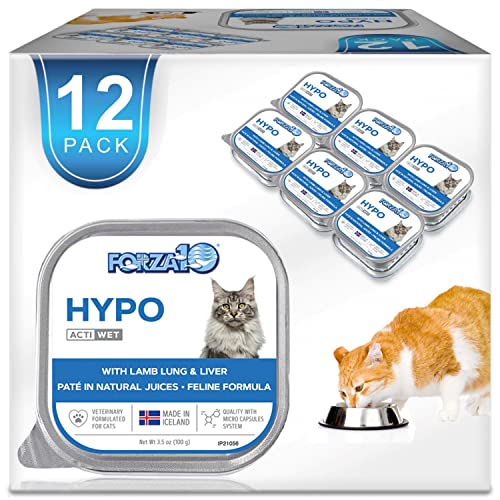 Forza10 Wet Hypoallergenic Cat Food, Lamb Flavor Canned Wet Cat Food, for Adult Cats with Allergy and Skin and Coat Conditions, 12 Pack Case of 3.5 Ounce Each