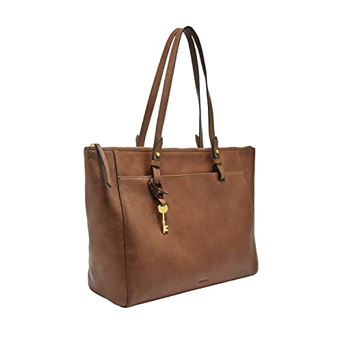 Fossil Women's Rachel Leather Tote Bag Purse Handbag, Medium Brown (Model: ZB7507200)