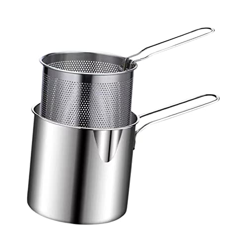 Generic Stainless Steel Deep Fryer Pot with Basket for Tempura,Fried Chicken Legs,French Fries