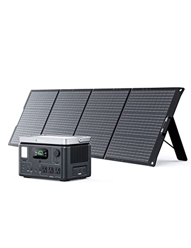 GROWATT Solar Generator VITA 550 Portable Power Station with 200W Solar Panel, UP to 1050W Output, 538Wh LiFePO4 Battery, Fast Solar Charging, Solar Powered Generator for Outdoor Camping/RV/Home Use