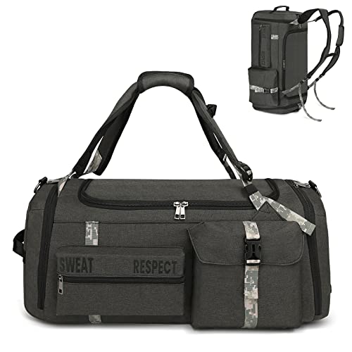 Gym Bags for Men Gym Duffle Bag Backpack 3-Way Sports Duffel Bags for Men with Shoe Compartment & Wet Pocket