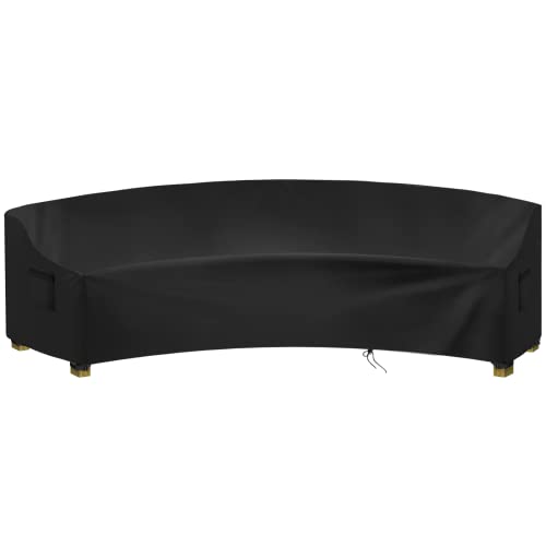 Hengme Curved Patio Furniture Cover, Outdoor Furniture Covers for 6-8 Seater 190" Sectional Sofa, Waterproof Patio Curved Sectional Couch Protection Cover - 192''L x 38.5''W x 38''H