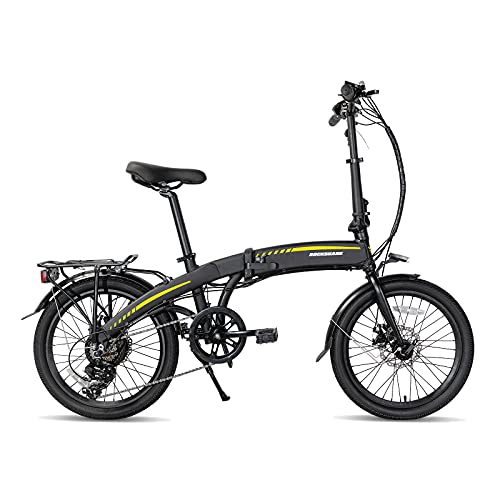 HH HILAND ROCKSHARK 20 inch Folding Electric Bike for Adults Teens with 250W Motor, 36V 7.8AH Removable Battery,Front Light &Shimano 7-Speed Electric Bicycles,Blue/Black Urban Ebike.