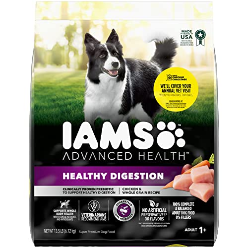 Iams Advanced Health Adult Healthy Digestion Dry Dog Food with Real Chicken, 13.5 lb. Bag