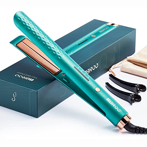 IBROO Ceramic Hair Straightener and Curler, Triple Care by Infrared, Negative Ion, Argan Oil & Keratin, Flat Iron Curling Iron in One, No Damage Styling Tools, Safe Dual Voltage Straightening Irons
