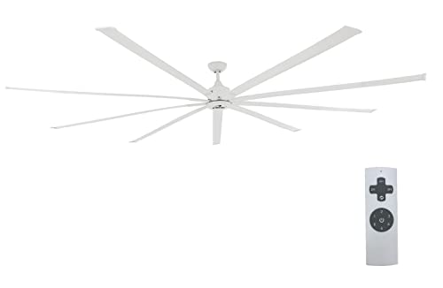 iLiving 108-Inch, 9 feet HVLS 9 Blades BLDC Big Ceiling Fan, High Volume Low Speed Fan, Reversible, for Industrial, Commercial, and Residential, 20000 CFM with IR Remote