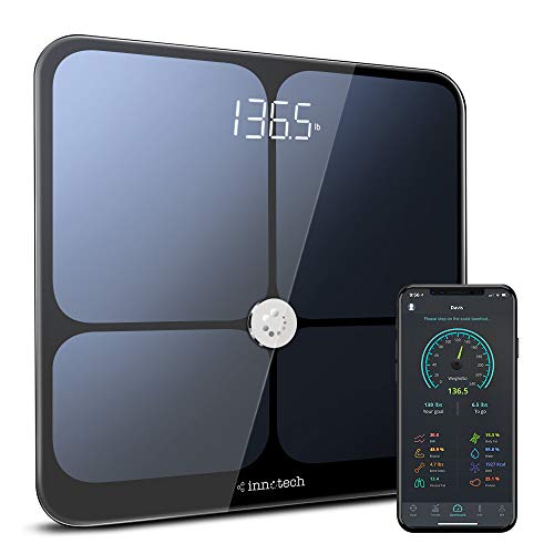 Innotech Smart Bluetooth Body Fat Scale Digital Weight Scales Body Composition BMI Analyzer with Free APP (Please Download The Latest Version), Compatible with Fitbit, Apple Health & Google Fit