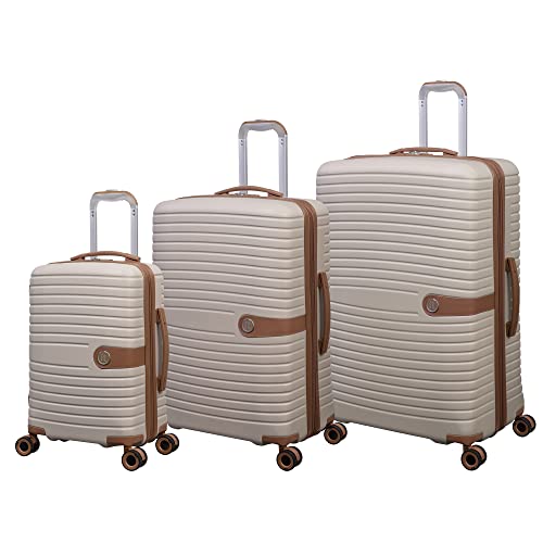it luggage Encompass 3 Piece Hardside 8 Wheel Expandable Spinner Set, Cream, 3 Pc