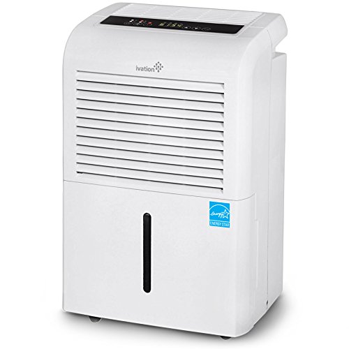 Ivation 4,500 Sq Ft Energy Star Dehumidifier, Large Capacity Compressor Dehumidifier Includes Programmable Humidistat, Hose Connector, Auto Shutoff Restart, Washable Filter, Timer and Casters