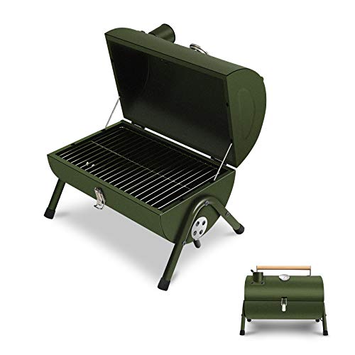 JJ JUJIN Charcoal Grill Portable Mini BBQ Grill Foldable Barbecue Grills for Outdoor Cooking, Camping and Picnic Green