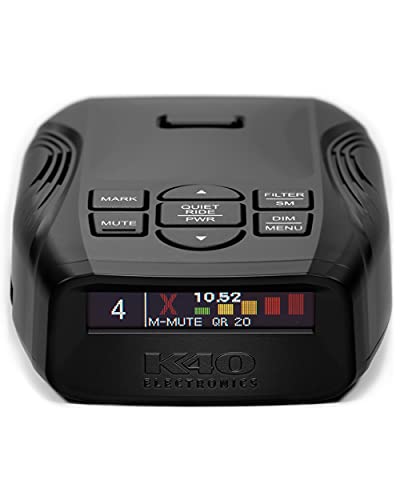 K40 Electronics Platinum100 Portable Radar Detector for Cars, GPS, Voice Alerts, Long Range Detection, OLED Display, Advanced False Alert Filtering, Optional Wireless Remote Connectivity