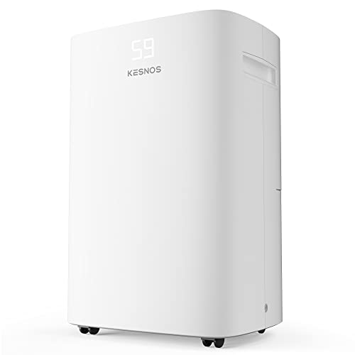 Kesnos 4500 Sq. Ft Dehumidifier for Home with Drain Hose -Ideal for Basements, Bedrooms, Bathrooms, Laundry Rooms -with Intelligent Control Panel, Front Display, 24 Hr Timer and 0.66 Gallon Water Tank