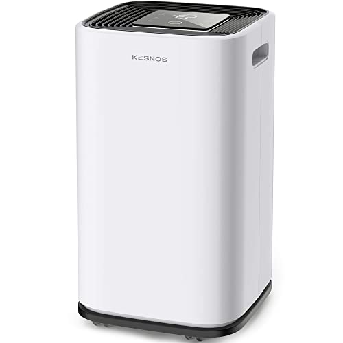 Kesnos 5000 Sq. Ft Large Dehumidifier for Home with Drain Hose and 1.19 Gallons Water Tank - Intelligent Touch Control and Low Noise, 24 Hr Timer Ideal for Basements, Bedrooms, Bathrooms, Laundry Rooms