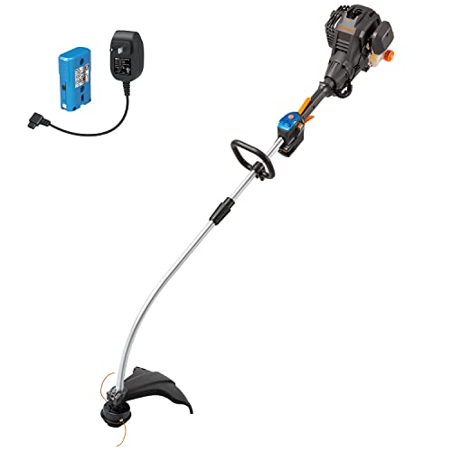 LawnMaster NPTGCP2517B No-Pull Gas String Trimmer with Electric Start 25cc 2 Cycle,17-Inch