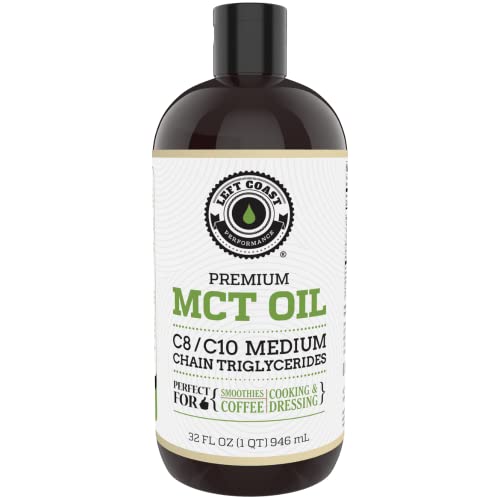 Left Coast Performance MCT Oil Keto derived only from Coconuts (32oz). C8 and C10. Keto Diet | Paleo Friendly. Each Batch is Independently Tested (32oz)
