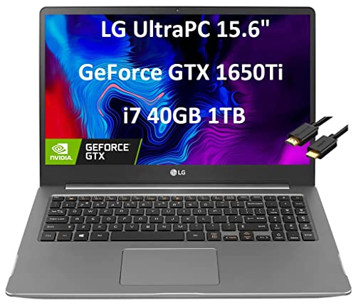 LG Gram 15 Ultra PC 15.6" FHD Light Gaming Business Laptop (Intel 4-Core i7-1165G7, 40GB RAM, 1TB PCIe SSD, NVIDIA GTX 1650Ti 4GB Graphics) Thunderbolt 4, Backlit, Wi-Fi 6, Webcam, IST HDMI, Win 11