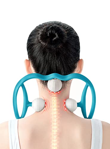 Lyanxinlei Neck Massager Handheld Shiatsu Deep Tissue Shoulder Massager with Multiple Trigger Points for Pain Relief