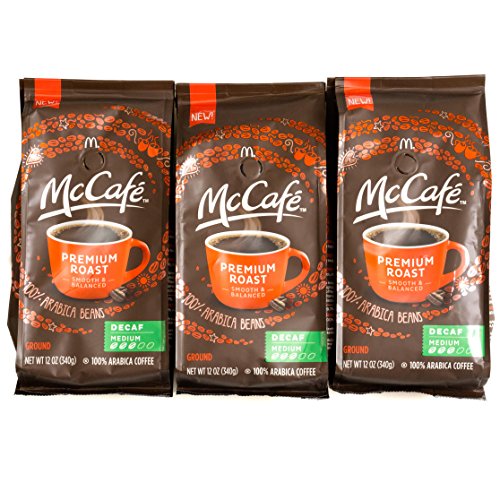 McDonald's, Premium Roast, Ground Coffee, 12oz Bag (Pack of 3) (Choose Flavor) (Premium Roast Decaf)