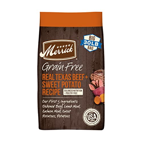 Merrick Dry Dog Food, Real Texas Beef and Sweet Potato Grain Free Dog Food Recipe - 30 lb. Bag