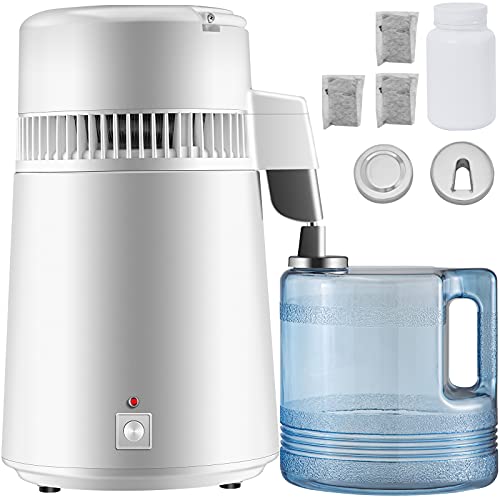 Mophorn Pure Water Distiller 750W, Purifier Filter Fully Upgraded with Handle 1.1 Gal /4L, BPA Free Container, Perfect for Home Use, White