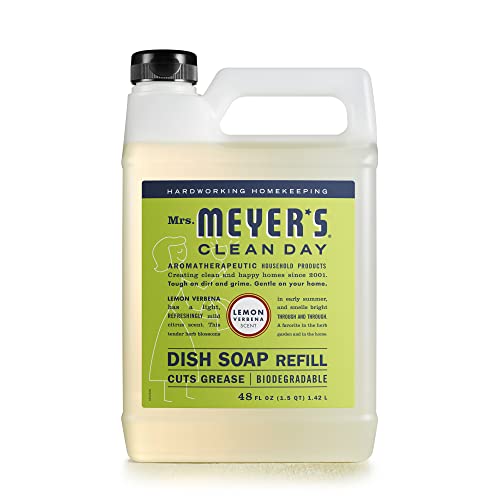 Mrs. Meyer's Liquid Dish Soap Refill, Biodegradable Formula, Lemon Verbena, 48 fl. oz