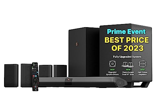 Nakamichi Shockwafe Ultra 9.2.4 Channel Dolby Atmos/DTS:X Soundbar with Dual 10" Subwoofers (Wireless), 4 Rear Surround Effects Speakers, eARC and SSE Max Technology (Flagship)