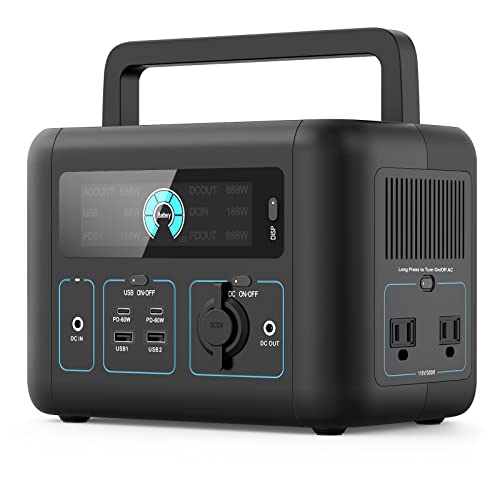 NEXPOW Portable Power Station 300W(Peak 500W),296Wh Lithium Battery 80000mAh, 2-60W PD and110V/330W Pure Sine Wave AC Outlets, Solar Generator (Solar Panel Not Included) for Outdoor Camping/RVs/Home
