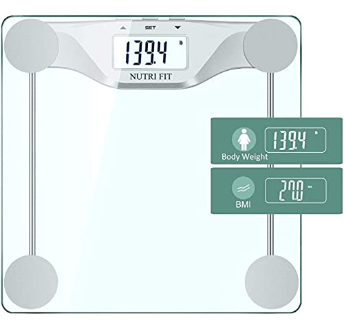 NUTRI FIT Digital Body Weight Bathroom Scale BMI, Accurate Weight Measurements Scale,Large Backlight Display and Step-On Technology,400 Pounds