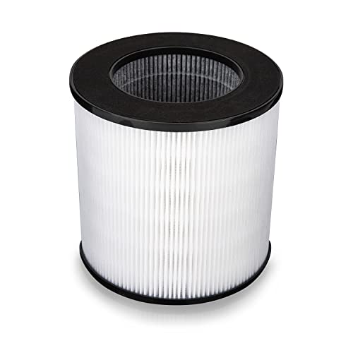 (Only Compatible with KJ150 Black+White Air Purifier)Druiap Air Purifier Replacement Filter, H13 True HEPA High-Efficiency Filter, 360° Rotating Filter Air, Not compatible with KJ80 Model Air Purifier